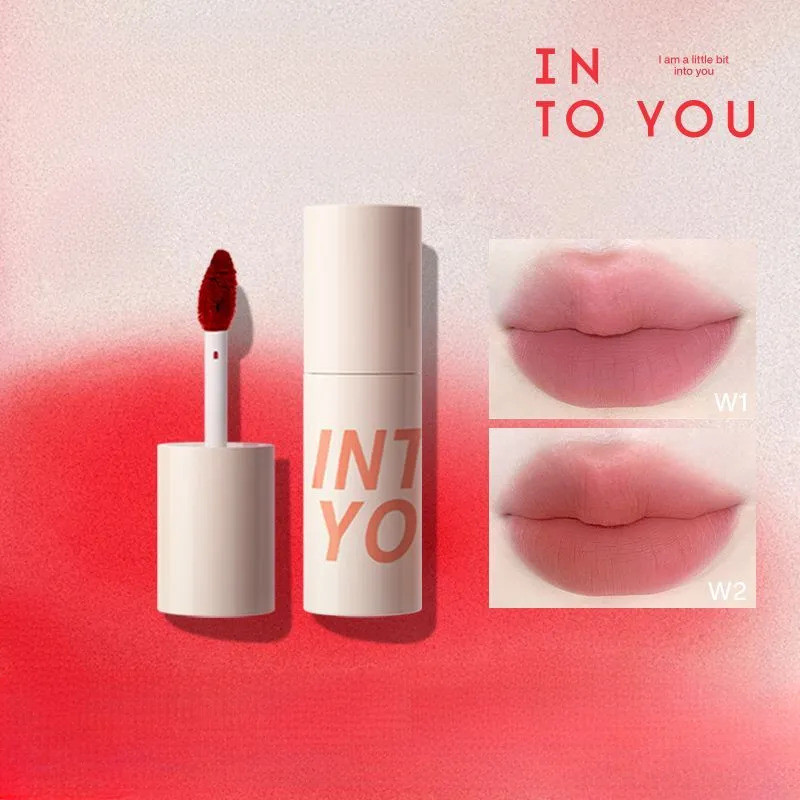 Into YOU Air Lip Mud Gloss Lip Glaze Moisturizing Lips ผิวกระจ่างใส Fades Lip Lines ลิปสติกสไตล์ราคาไม่แพงกระจ่างใสผิวของคุณ Lip Glaze