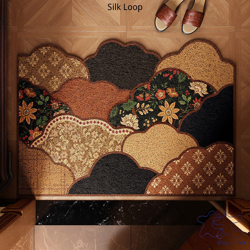 Retro Entry ประตู Pvc Cuttable Scraping โคลนและดินชั้น High-end สวมใส่ Anti-slip Silk Loop พรม