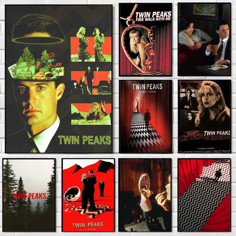 Twin Peaks TV Series แสดงอะนิเมะโปสเตอร์ Sticky Whitepaper พิมพ์โปสเตอร์งานศิลปะ Kawaii ตกแต่งห้อง