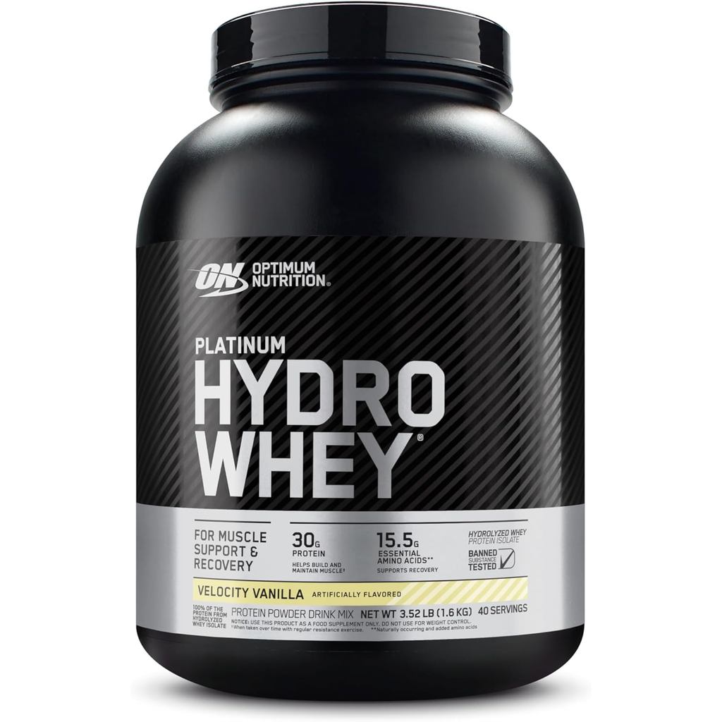 Optimum Nutrition Platinum Hydrowhey Protein Powder, 100% Hydrolyzed Whey Isolate Powder, Flavor: Ve