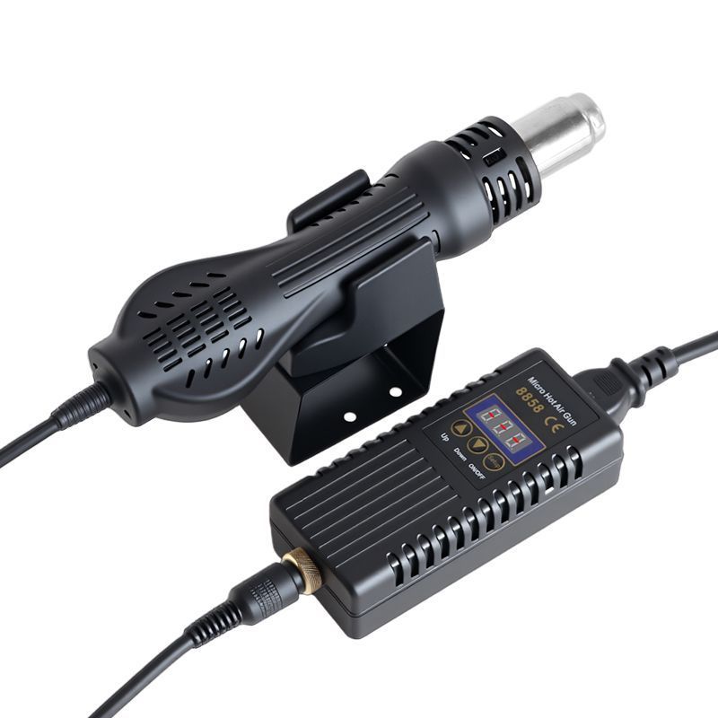 8858 Mini Portable Hot Air Desoldering Station Adjustable Temp/Airflow Digital Sleep Mode CPU Rework