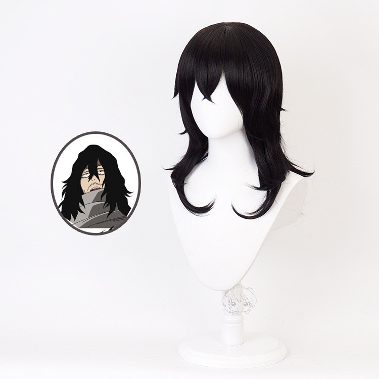 วิกผมคอสเพลย์ Shouta Aizawa สังเคราะห์สีดำทนความร้อน จาก My Hero Academia