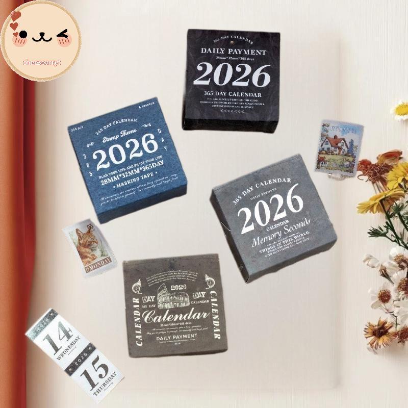 Chee Journal GO 365pcs Vintage 365 วันชีวิตประจําวัน Washi เทป Stiers สําหรับ Collage Junk Journal P