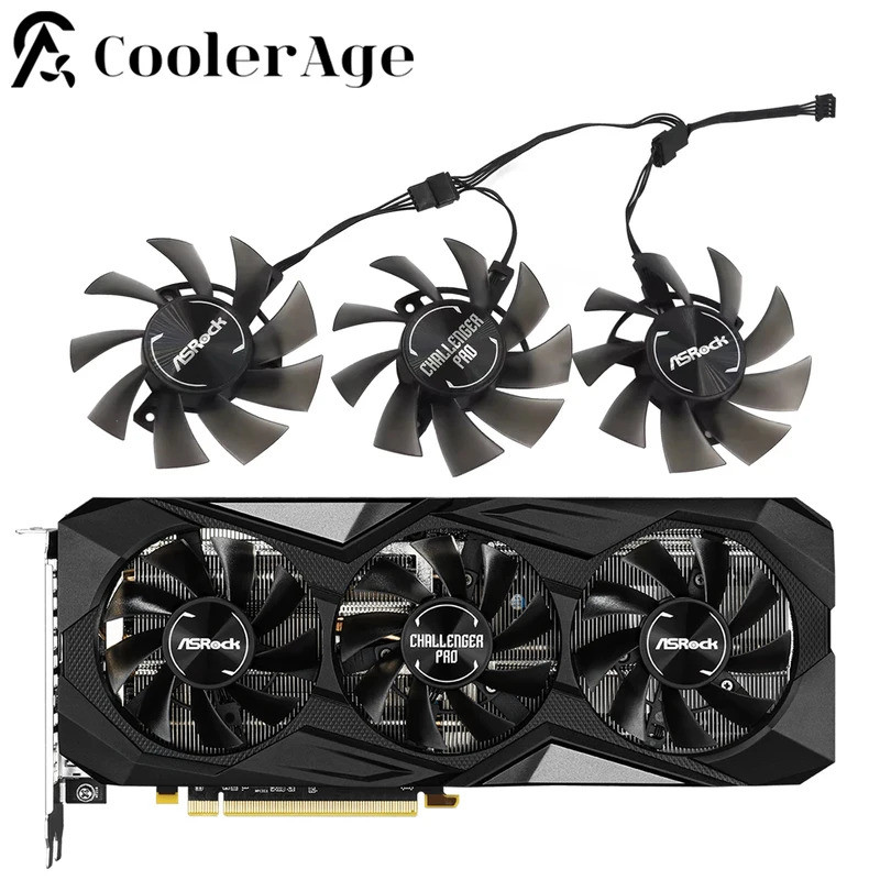 สําหรับ Asrock AMD Radeon RX 5600 XT Challenger PRO พัดลมการ์ดวิดีโอ 75 มม.T128015SH RX5600XT พัดลมเ