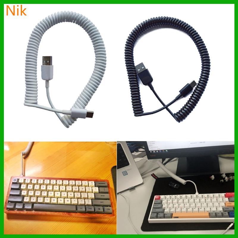 บ.น.ค.ศ. Coiled Cable Wire Mechanical Keyboard GH60 USB V2 Cable Mini Micro Type C USB