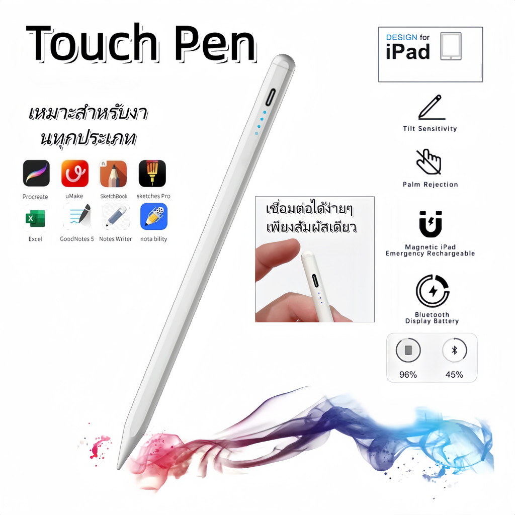 ปากกา Stylus Capacitive ใช้ได้กับ iOS/Android Stylus penสำหรับAir7/6/5/4 Pro12.9/Pro11gen7/8/910/11A