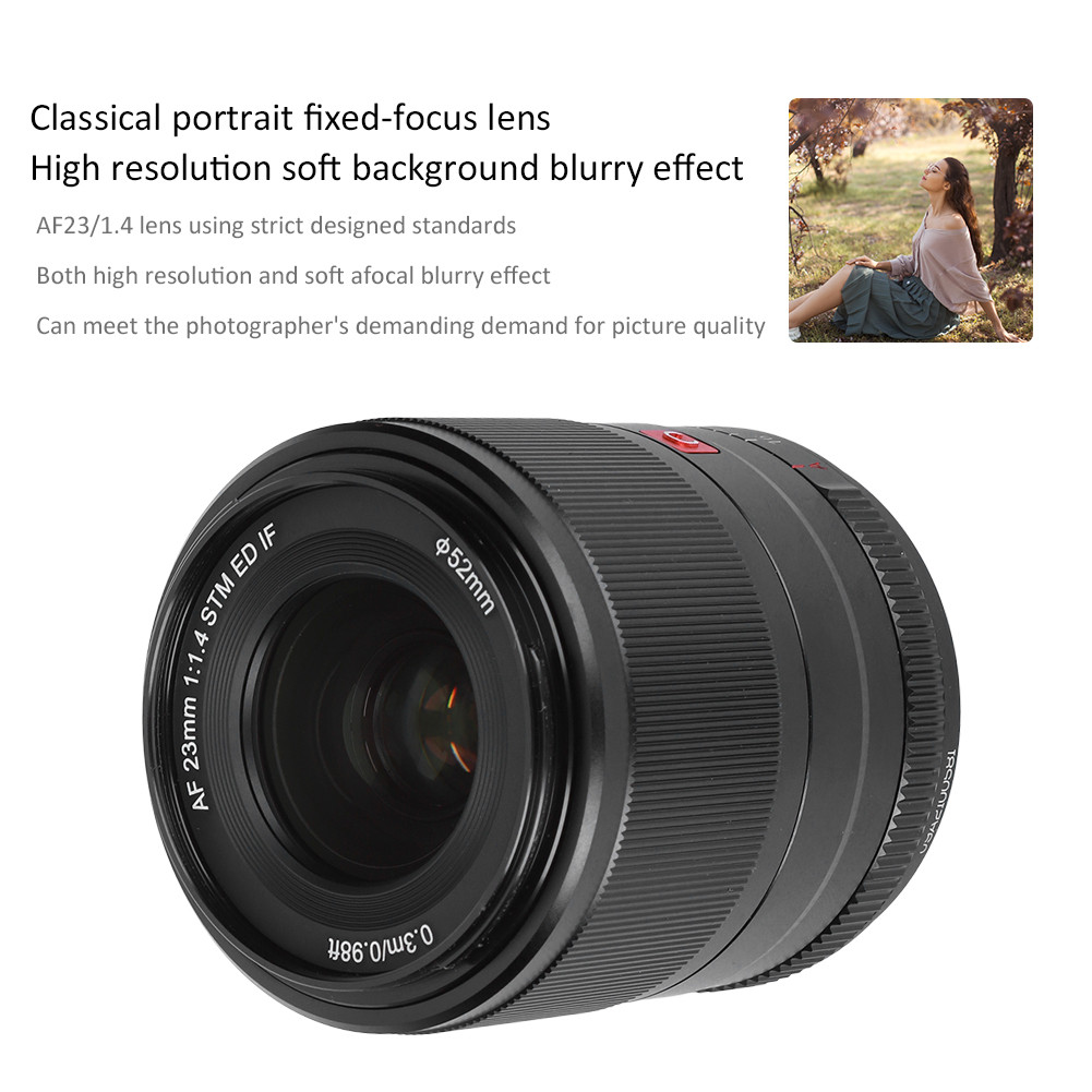 VILTROX 23 มม.F1.4 โฟกัสอัตโนมัติขนาดใหญ่แนวตั้งสถาปัตยกรรมฉากกลางคืนเลนส์โฟกัสคงที่สำหรับ Fuji XF M