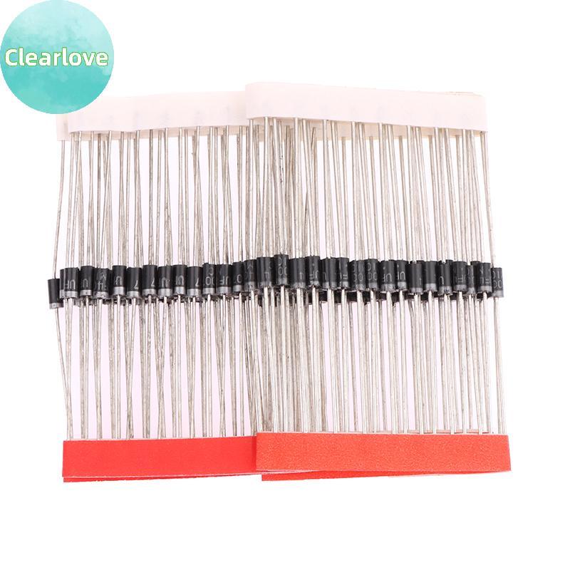 Clearlove 50 ชิ้น Schottky Rectifier ไดโอด UF4004 UF4007 1A 400V 1000 โวลต์ Ultra Fast Recovery ไดโอ
