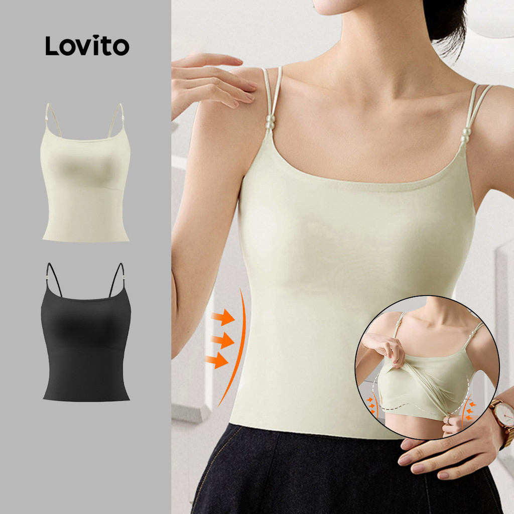 Lovito สปอร์ตบราสำหรับเล่นกีฬา สงกรานต์ กีฬากลางแจ้ง ระบายอากาศได้ดี ดันทรง วันสงกรานต์ ไร้ตะเข็บ รองรับสูง ระบายอากาศได้ดี เหมาะสำหรับโยคะ วิ่ง สำหรับผู้หญิง LNA137024