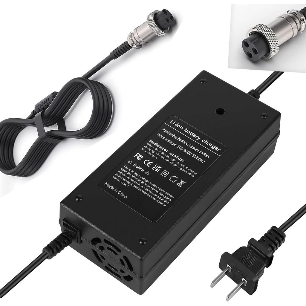 เครื่องชาร์จสกู๊ตเตอร์ 54.6V 2A (120W), 3 พิกัด สำหรับ Evercross H5/Vset 8, 8+, Joyor S5/G5/Y7-S/Kaa