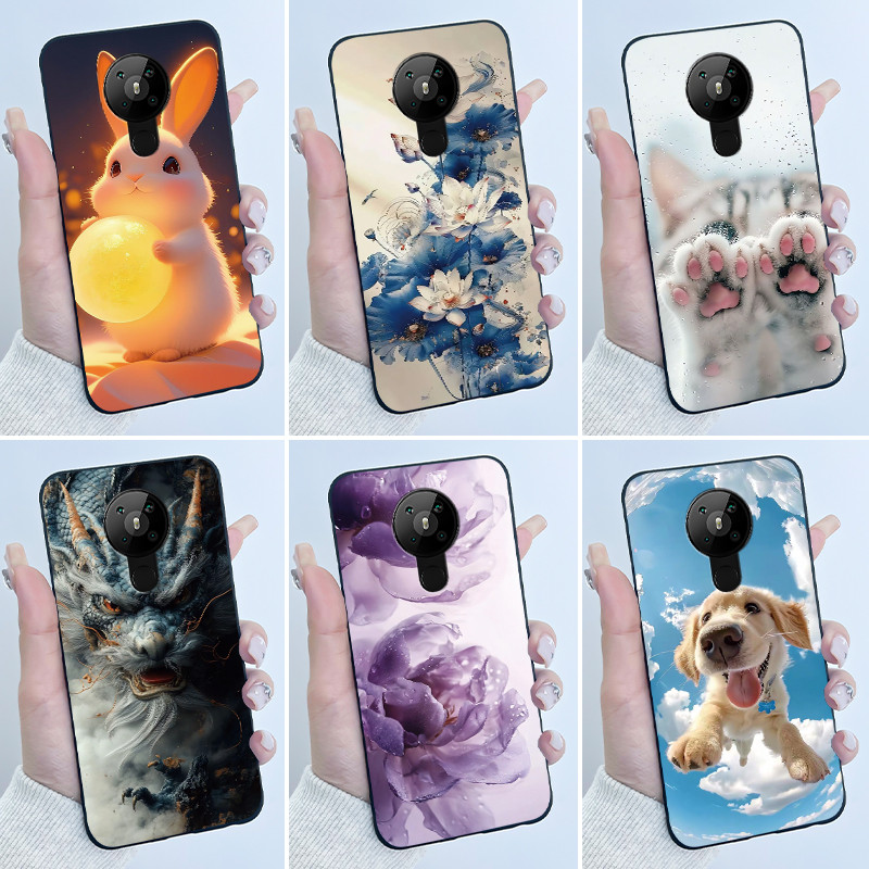 ปลอกสําหรับ โนเกีย 5.3/6.3กรณีความงามหรูหราน่ารักเย็นชายหญิงซิลิโคนอ่อนนุ่มเคลือบปกคลุมสําหรับ โนเกี