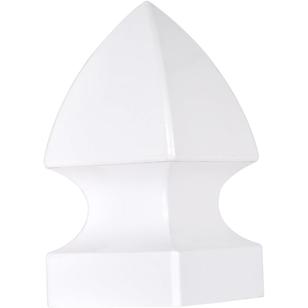 PVC Fence Post Gothic Style Decking Post Caps สําหรับ 5" x 5" ไวนิลรั้วโพสต์ - สีขาว (5" x 5")