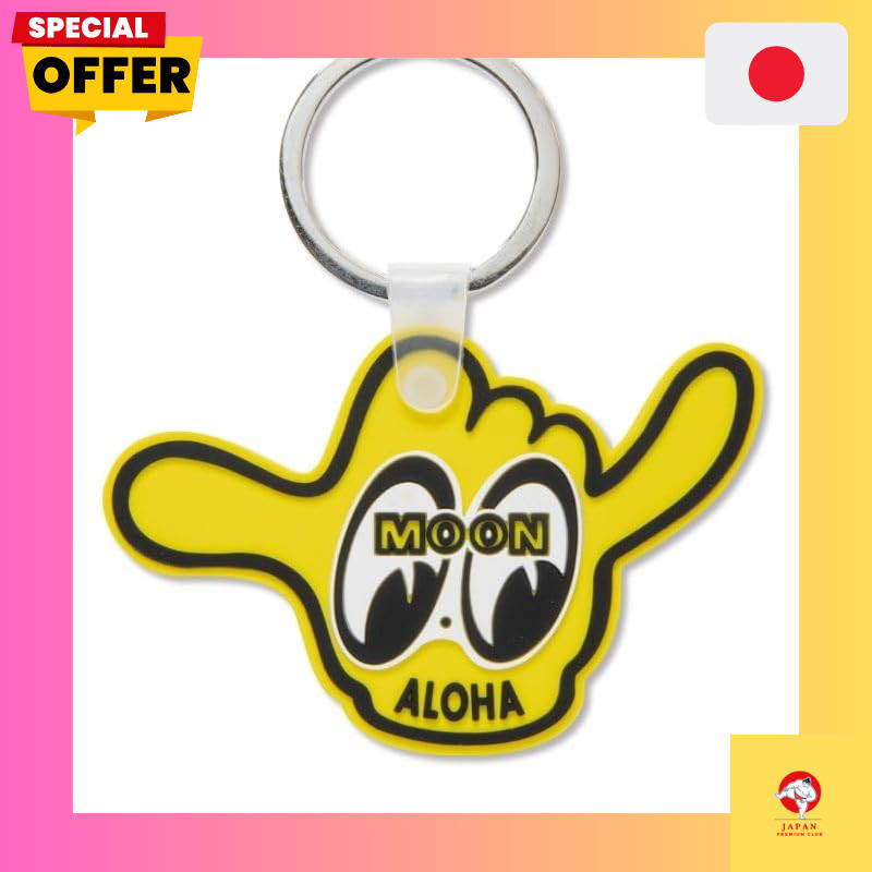 Moon Eyes Shaka Rubber Keyring Key Holder MOONEYES 7cm x 4.5cm Shaka Rubber ALOHA MKR208YE
