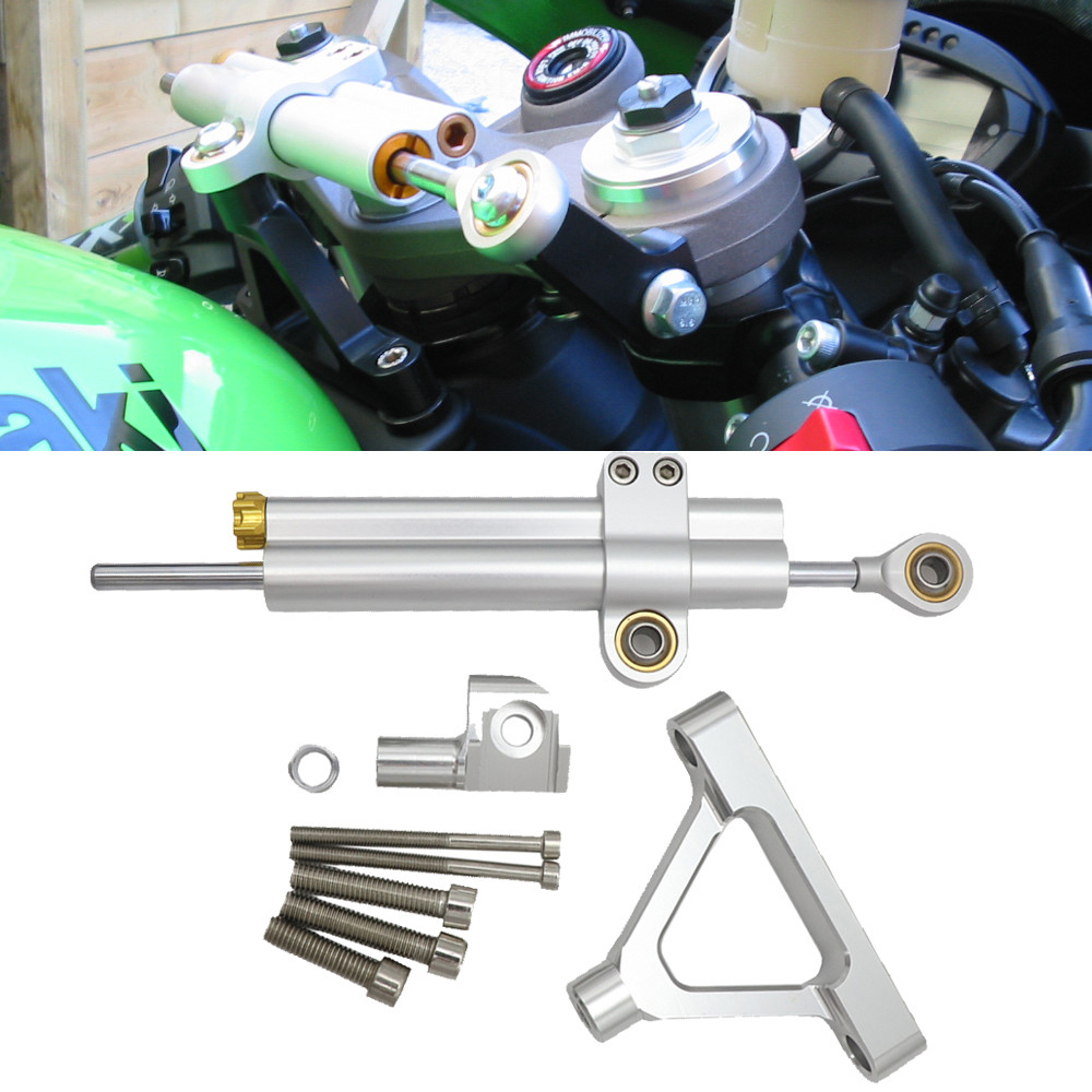 TC Motorcycle Accessories Steering Damper Stabilizer & Bracket For KAWASAKI ZX6R ZX-6R ZX 6R zx6r 20
