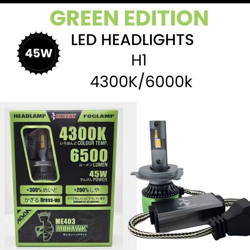 MOHAWK ME SERIES GREEN EDITION 45W H1 LED HEADLAMP 4300K/6000K
