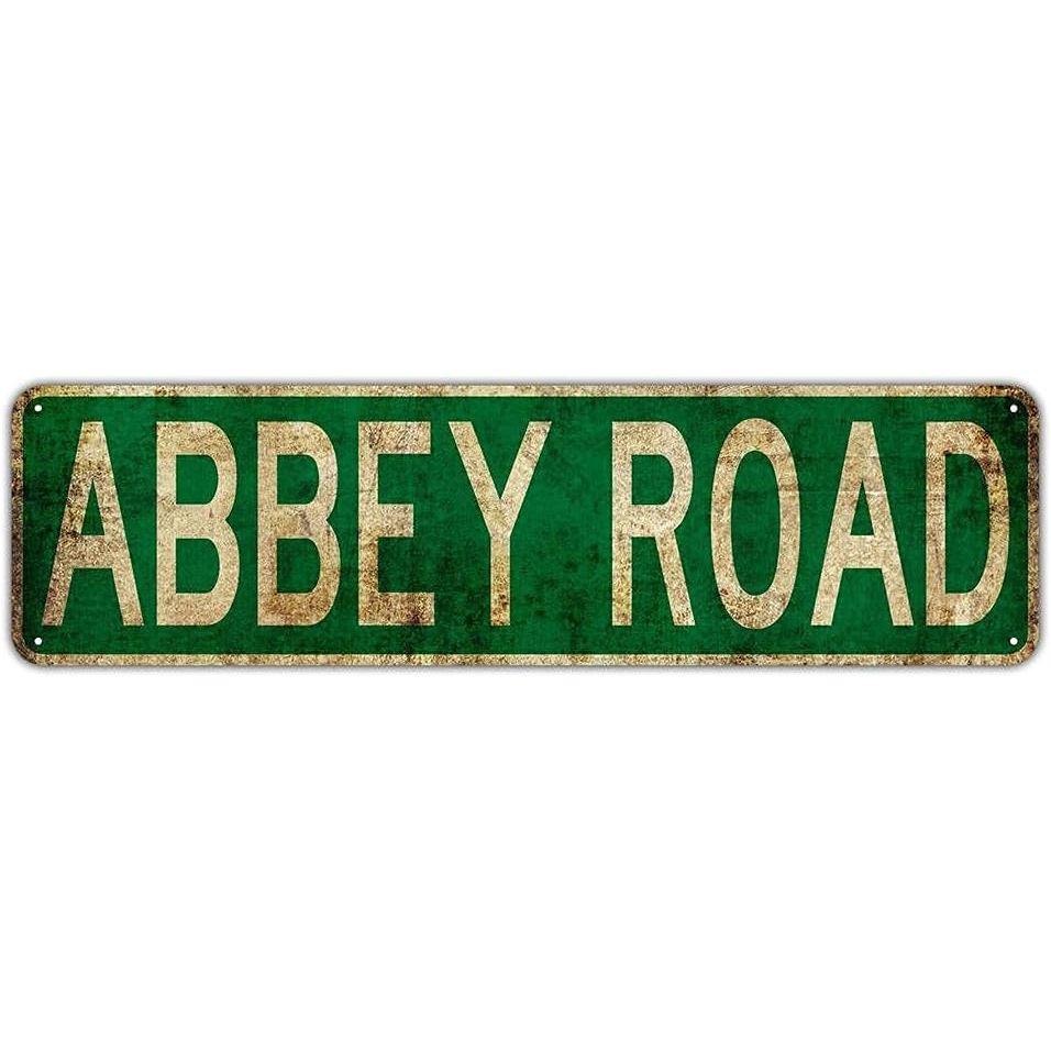 Abbey Road Retro ป้ายดีบุกโลหะ - Instagram Style Country Road Signs - 4x16 นิ้วตกแต่งผนังศิลปะสําหรั
