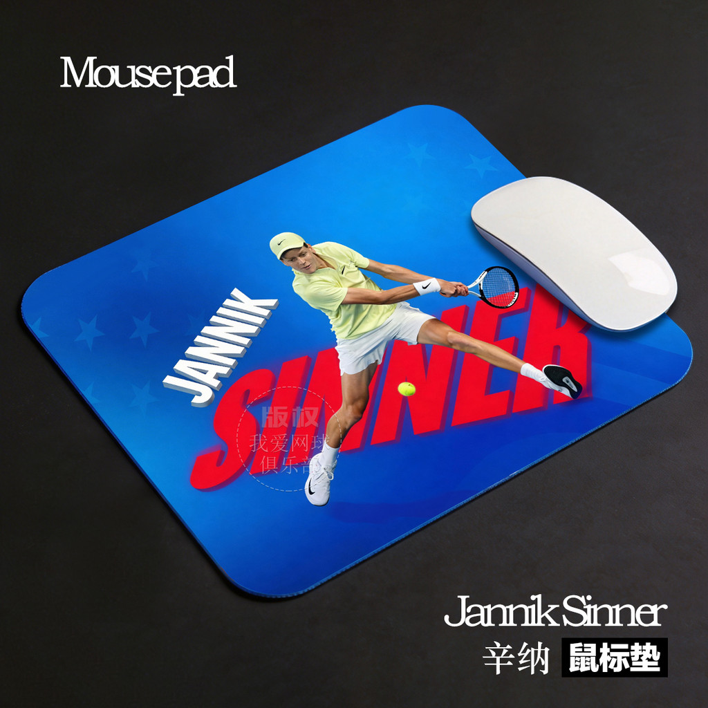 Sinner แผ่นรองเมาส์ Nannik Sinner เทนนิสอุปกรณ์ต่อพ่วงแผ่นรองโต๊ะเครื่องเขียนนักเรียนเมาส์ของขวัญ