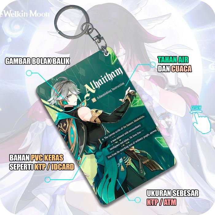 Gantungan Photocard/ID Card Genshin Impact, Gantungan Kunci PVC Anime Game - Alhaitham
