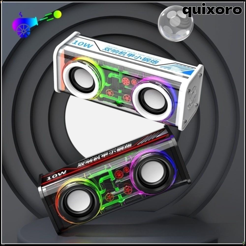 QUIXORO Mecha Speakers, Double Bass Transparent Bluetooth 5.0 Speakers, Light Speakers Mini Size Lig