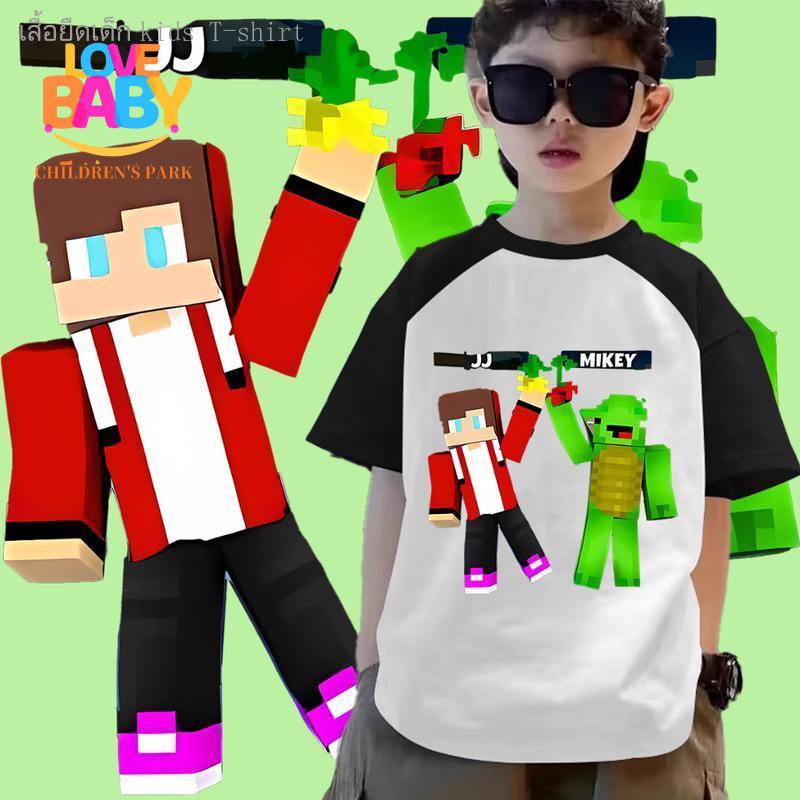 COD lo9 Candy kids Jj & Mikey Maizen Minecraft เสื้อเกมส์ Cod+K5 hot New เสื้อผ้าเด็ก เสื้อยืด เสื้อแขนสั้น  สไตล์ลำลอง