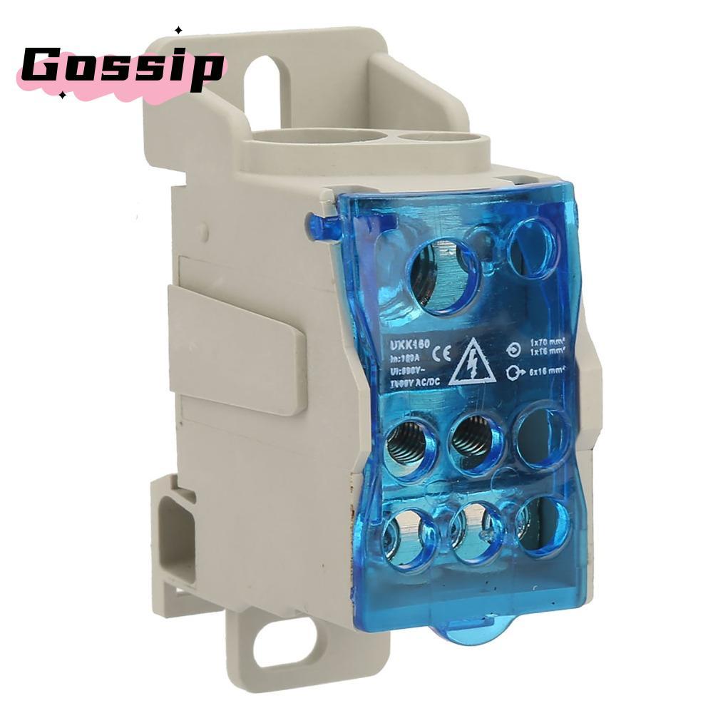 กล่องกระจาย GOSSIP ติดตั้งง่าย Blue UKK160 กล่องบล็อกเทอร์มินัลราง DIN ทนทาน 160A 690V ขั้วต่อสายไฟใ