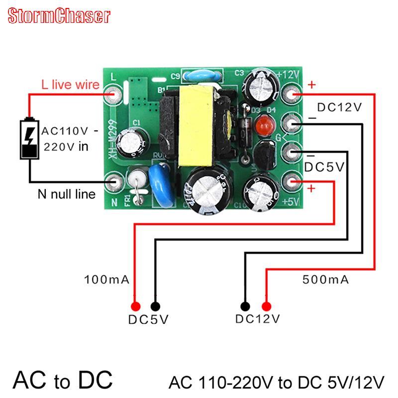[Storm-t] Mini AC-DC Converter AC110V 220V to DC 12V 0.2A+5V โมดูลบอร์ด