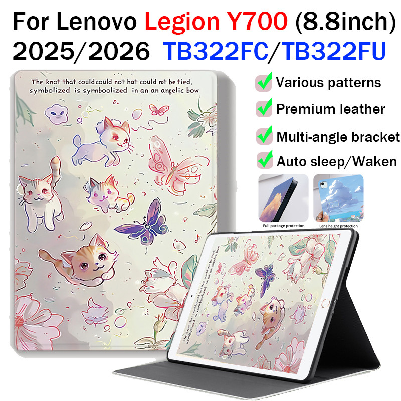 สําหรับ Lenovo Legion Y700 (Gen5) 2026 TB323FU Y700 (Gen4) TB322FC Tri-fold Stand หนังแท็บเล็ตพร้อม 