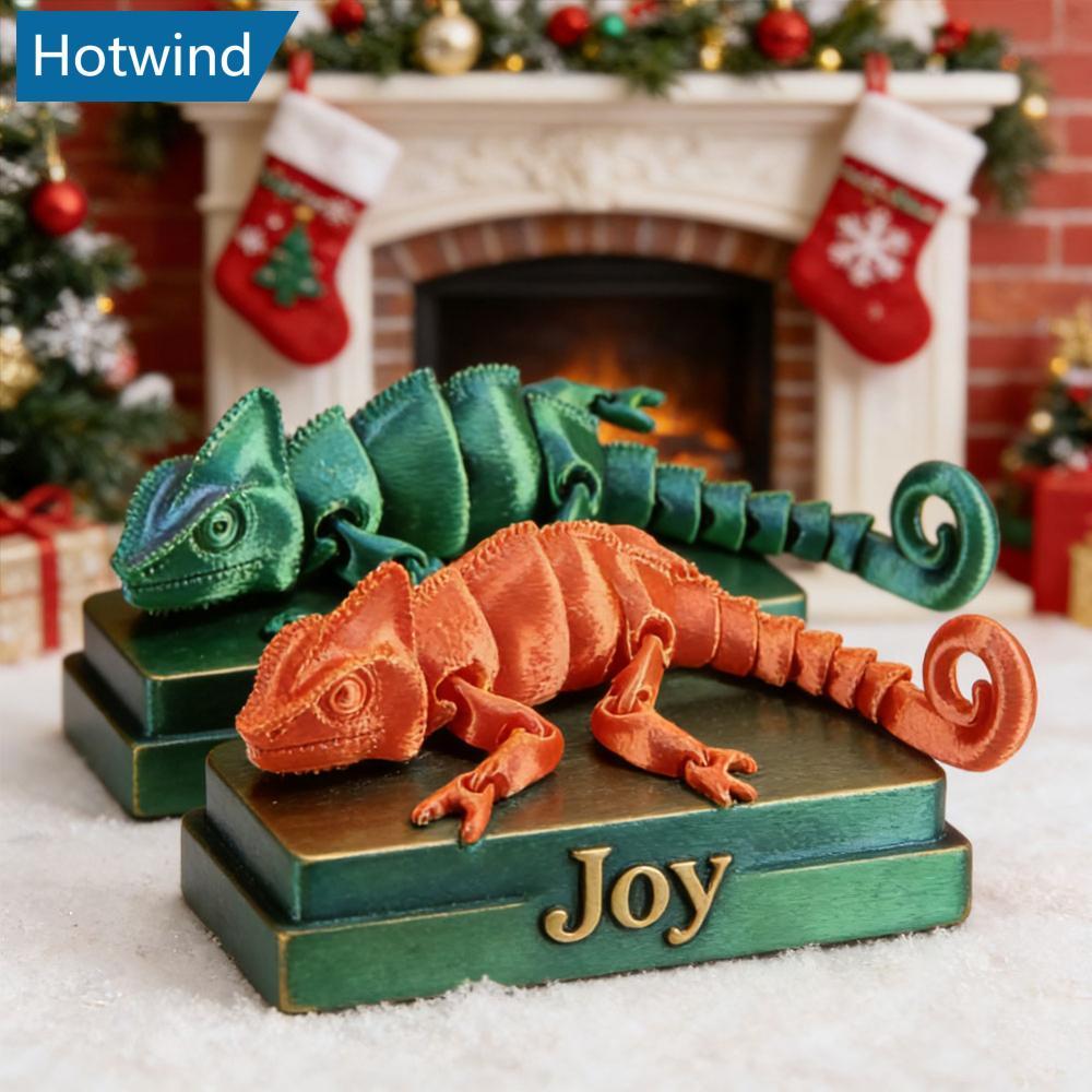 HW 3D พิมพ์ Dragon Chameleon Lizard ตัวเลข 15 ซม.Full Multi Joint Movable จําลองสัตว์รุ่น Home Room 