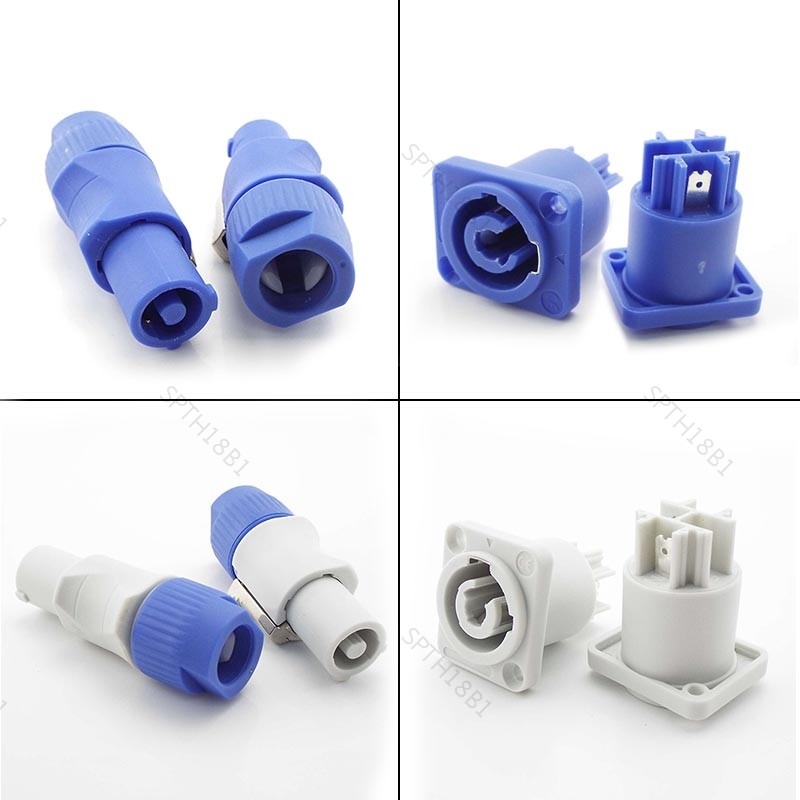 3pin Powercon Xlr Connector ล็อคสายชายหญิง Chass ซ็อกเก็ตสว่านไฟฟ้า LED หน้าจอเวทีแสงอะแดปเตอร์ TH18B1
