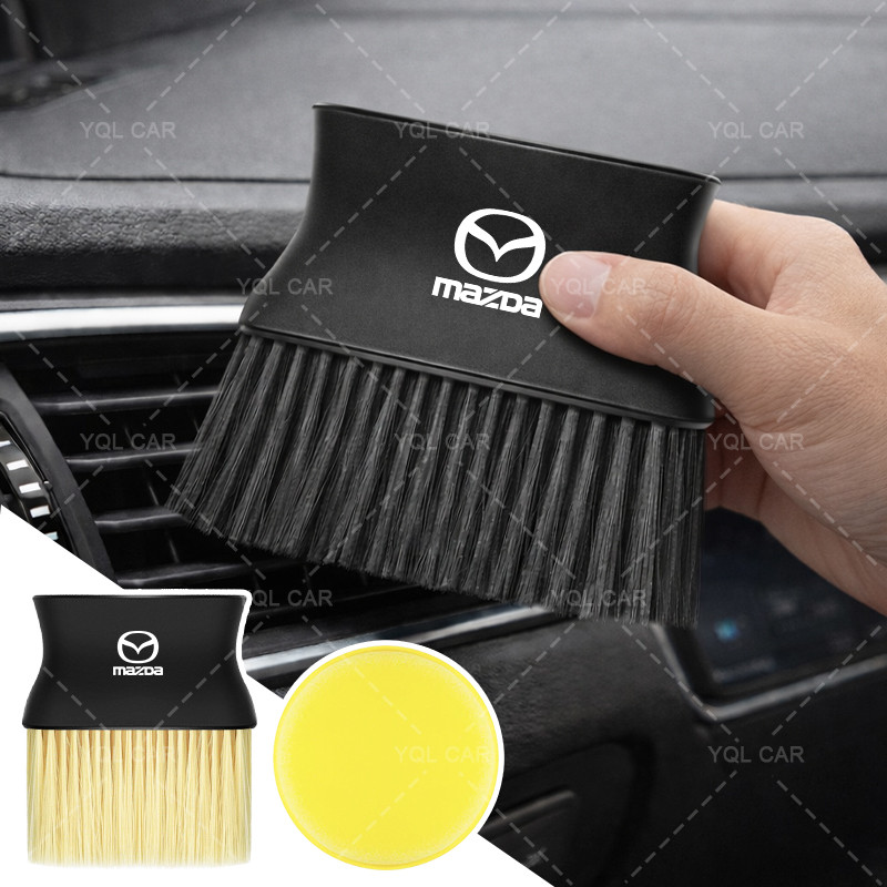 1/2pcs รถ Air Vent ทําความสะอาดแปรง Soft & Dense แปรงทําความสะอาดรถยนต์สําหรับ Mazda 2 3 5 6 2017 CX