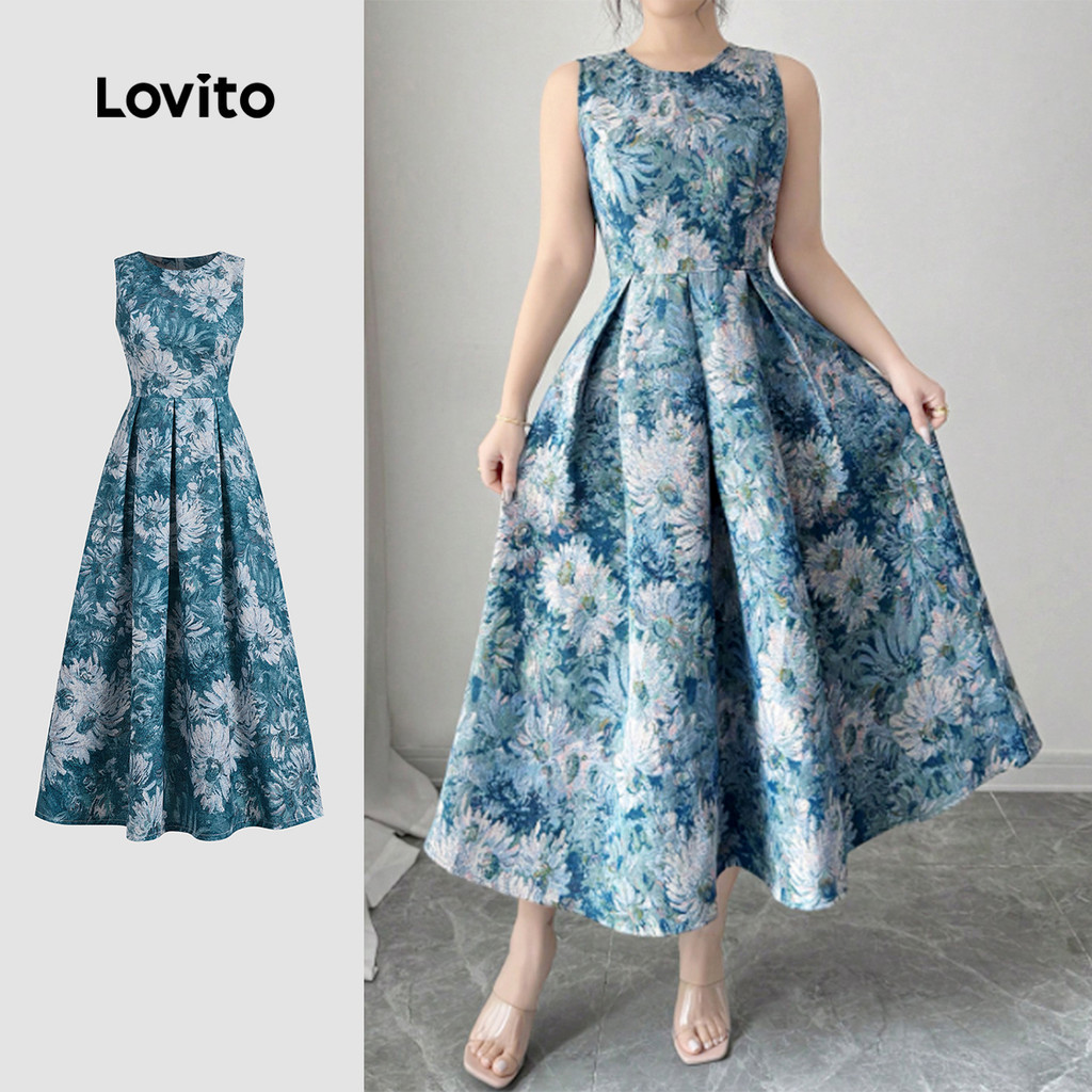 (New) Lovito เดรสโบฮ์ จับจีบ สำหรับหญิงสาว ฤดูใบไม้ผลิ/ฤดูร้อน L142ED635