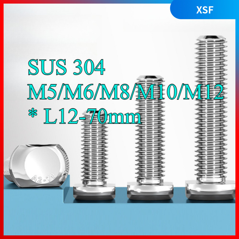 T Slot Bolt สกรู สแตนเลส 304 น็อต สกรู รูปตัว T สำหรับร่อง T-Slot ทีโบลท์ เกลียวมิล หยาบ/ T-Head Bol