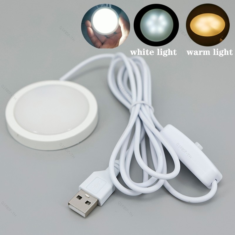 5V 3w USB Light สีขาว warm LED ภายใต้ตู้ Puck สวิทช์กรณีชั้นวางเคาน์เตอร์แสง Caravan Camper Motorhome ภายในจุดโคมไฟ TH16B