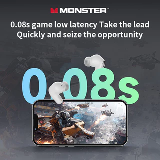 [จัดส่งจากประเทศไทย] Monster MQT52 Original หูฟังบลูทูธ HiFi HD Call ลดเสียงรบกวน แบตเตอรี่ใช้งานได้นาน