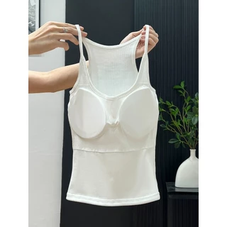 Camisole ผู้หญิง แบบไร้รอยต่อ สบายผิว พร้อมถ้วยนุ่ม ทำให้ดูเพรียวบาง