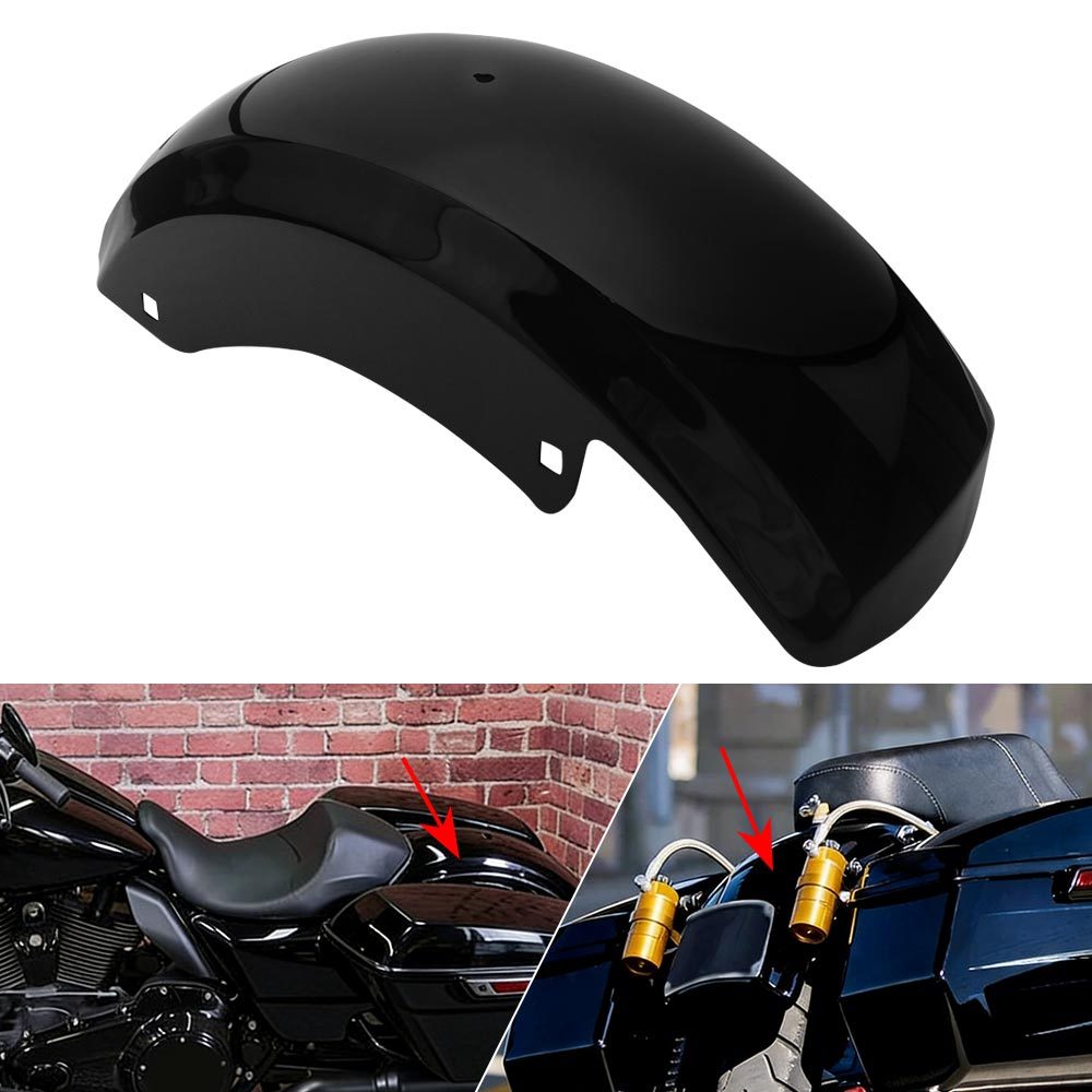 Fit สําหรับ Harley Touring Electra/Road/Street Glide Road King 2014-2015 รถจักรยานยนต์สีดําเหล็กสับ Saddlebags ด้านหลัง Fender