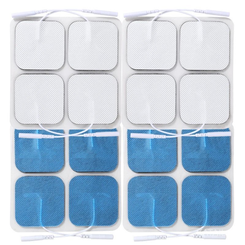 5x5 ซม.ไม่ทอแผ่นอิเล็กโทรดแบบใช้ซ้ําได้สําหรับเครื่องกระตุ้นกล้ามเนื้อ TENS การฝังเข็มเครื่องนวดดิจิตอล