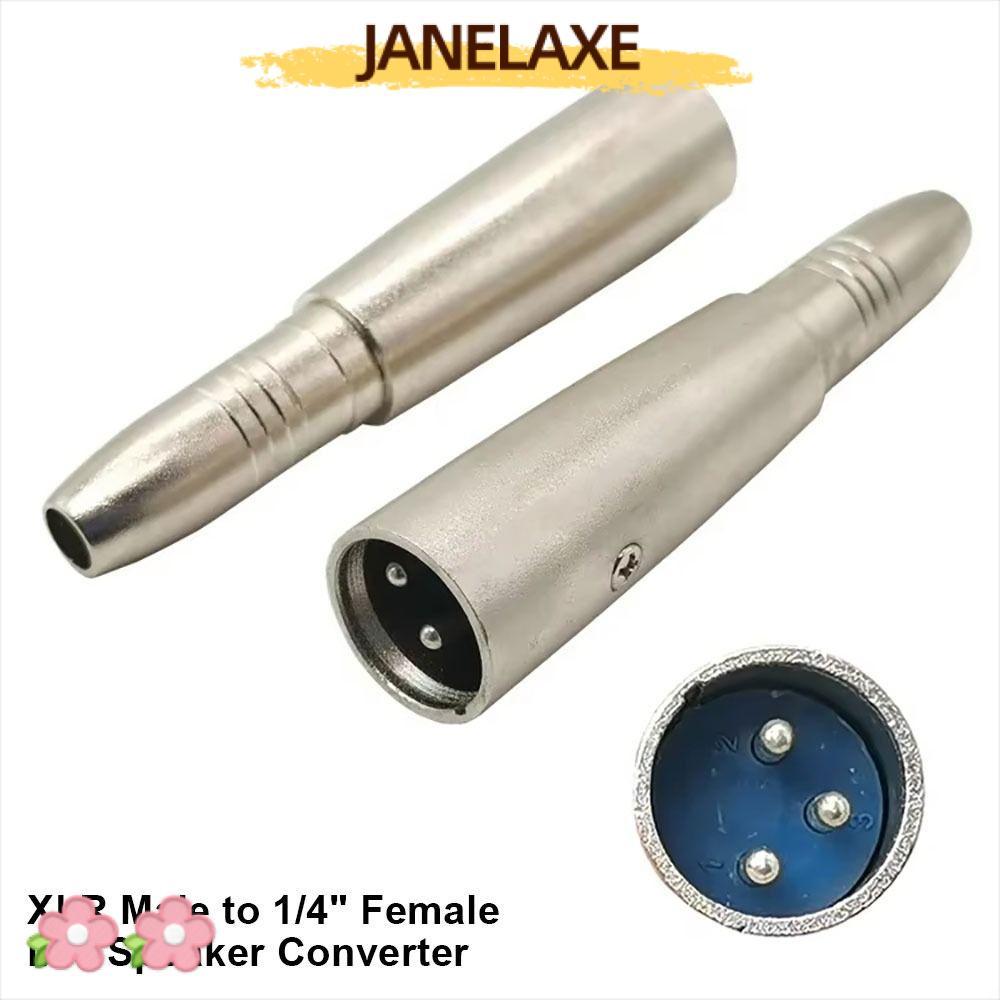 JANELAXE932JN 1 ชิ้นไมโครโฟนเสียงสเตอริโออะแดปเตอร์, XLR ชายกับ 1/4 "หญิง AUX แจ็ค Mic ลําโพง Conver