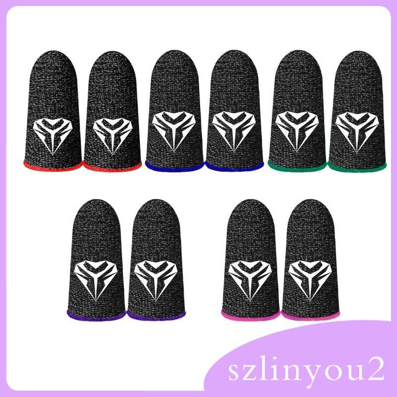 [szlinyou2] 2xPhone Mobile Game Finger Sleeve Thumb Gloves กันเหงื่อสําหรับอุปกรณ์เกมสีแดง