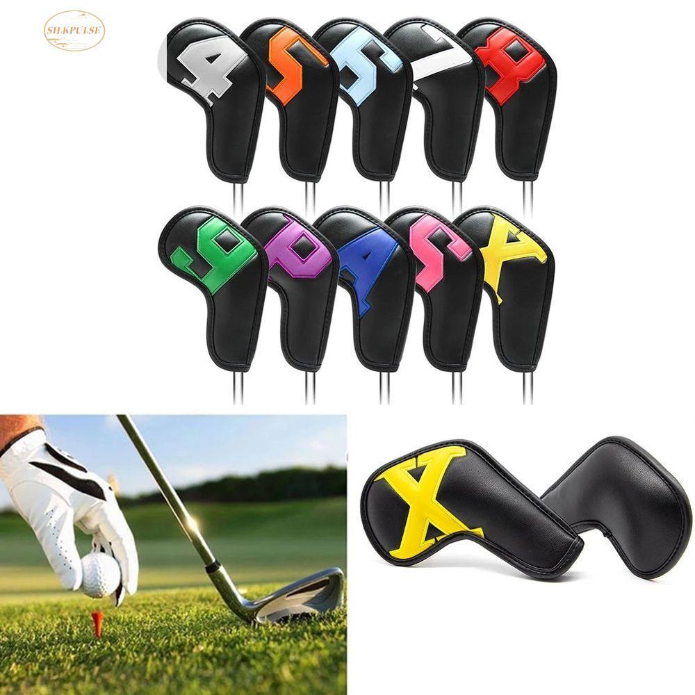 SILKPULSE Golf Iron Covers Golfer 6 Clors หนัง PU Gradients High-end ผู้ชายและผู้หญิง Golf Wedge Cov