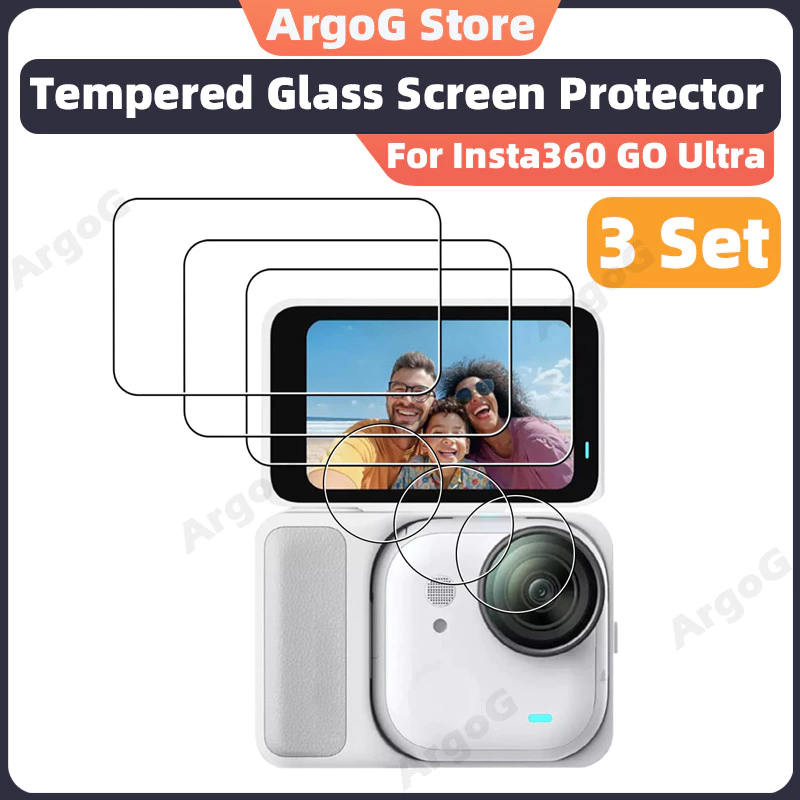 ArgoG ฟิล์มกระจกนิรภัยสำหรับ Insta360 GO Ultra 9H กันรอย ใสคมชัด ติดง่าย อุปกรณ์เสริม GO Ultra