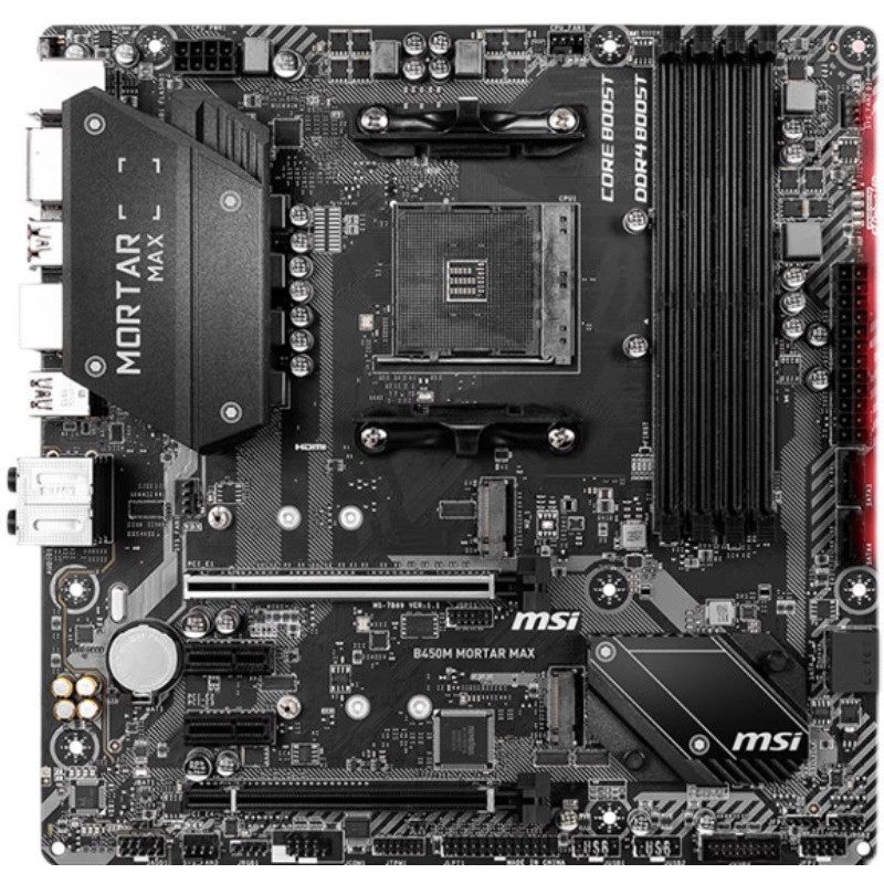 [มือที่สอง] MSI B450M MORTAR ปูนตั้งโต๊ะ AM4 เมนบอร์ด AMD R7 3700 5600g5800