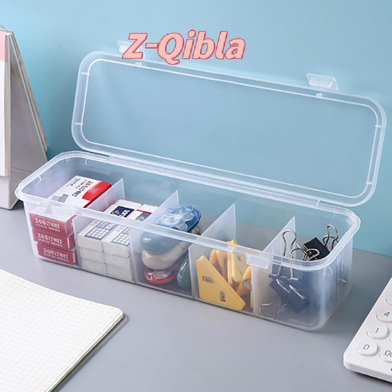 [Z-Qibla-t] กล่องเก็บของ 5 ช่องพร้อมฝาปิดดูผ่านสายชาร์จ Organizer กล่องการจัดการสายเคเบิลข้อมูล Sos กล่องเก็บชุดชั้นใน