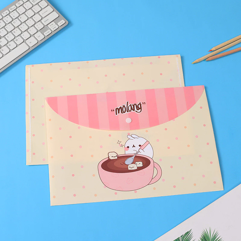 COZII แฟ้มใส่เอกสาร A4 ลายการ์ตูน ซองกระดุมพลาสติก thumbnail 8