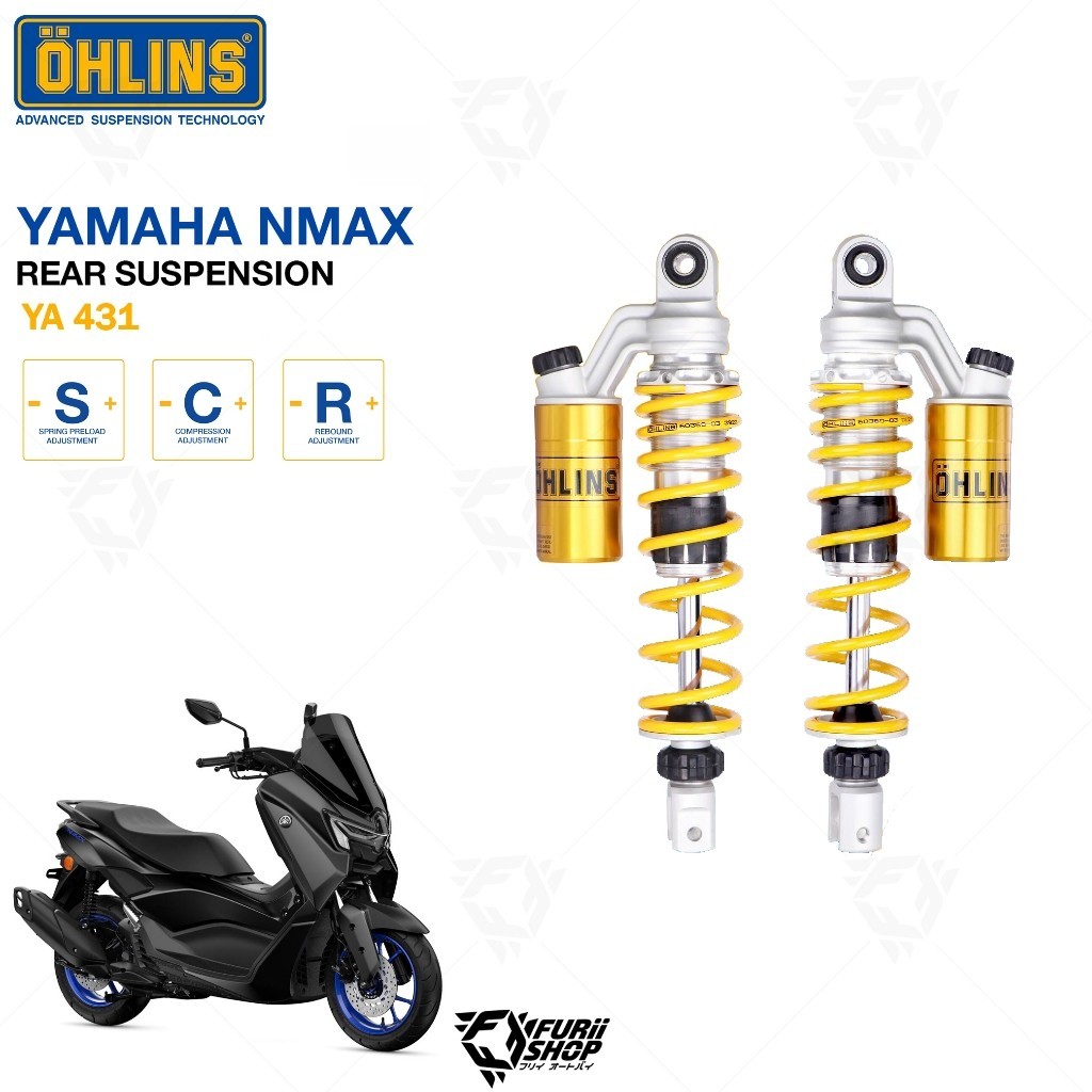 โช้คหลัง ohlins YA 431 For All New Yamaha Nmax 155 /Tech Max 2024+