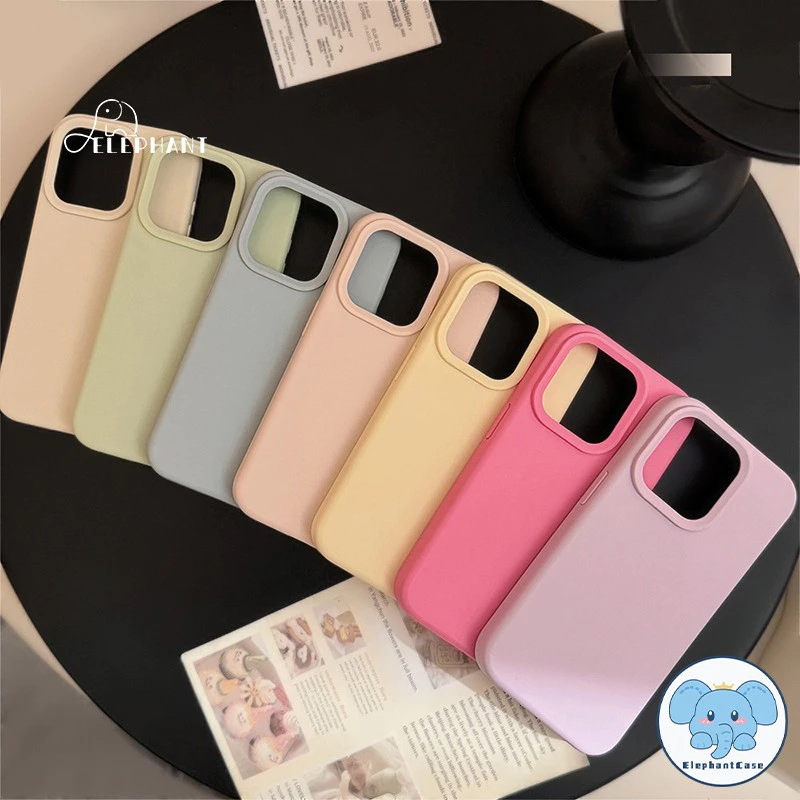 เคสไอโฟน17ยอดขาย เคส ซิลิโคอนเหลวป้องกันล้ม สีฟ้า สำหรับ IPhone 16E 11 17 15 13 12 14 16 Pro Max 14 Pro 14 15 16 Plus