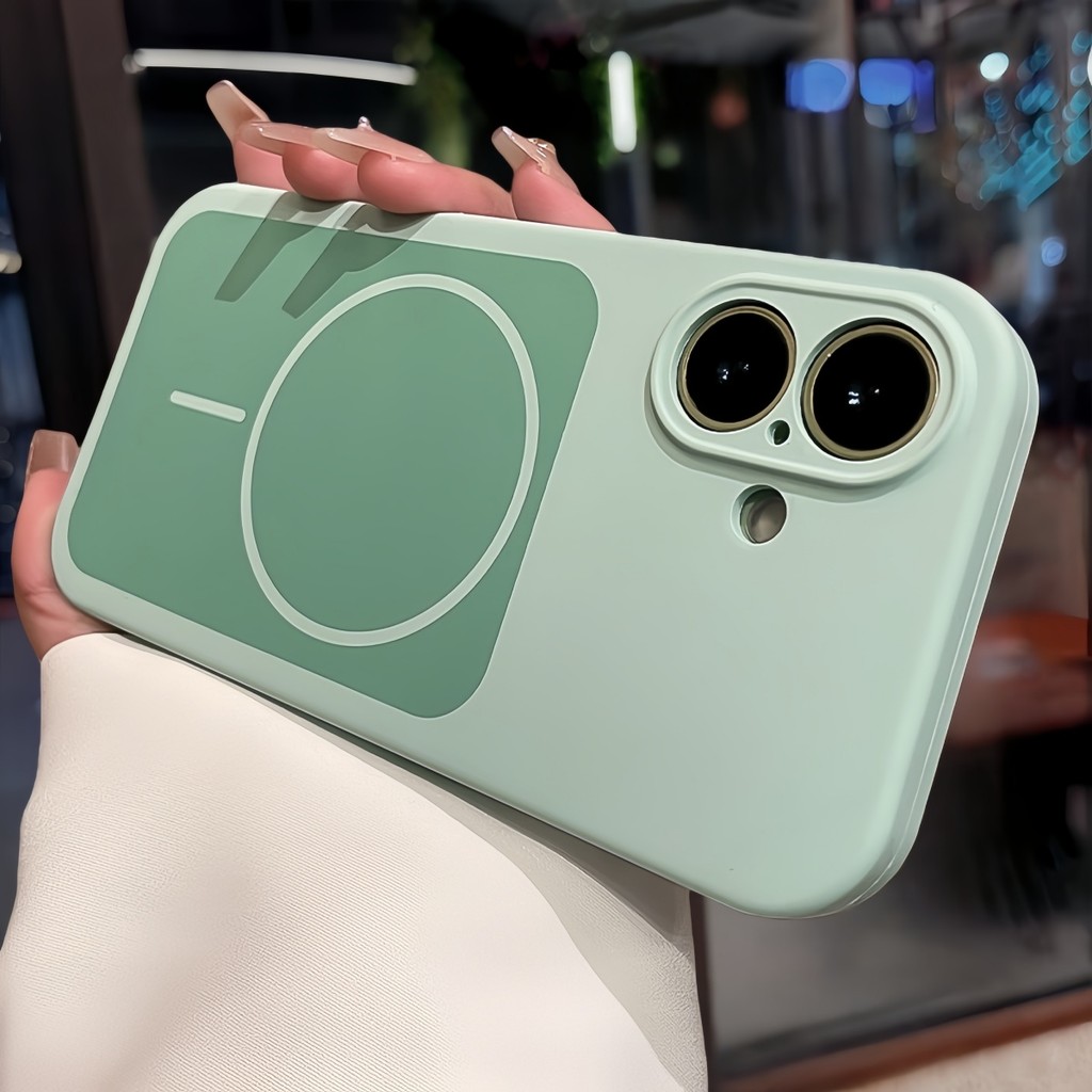 ใหม่ป้องกันลายนิ้วมือแม่เหล็กทูโทนซิลิโคนอ่อนนุ่มเคสโทรศัพท์สําหรับiPhone 17 16 15 Pro max