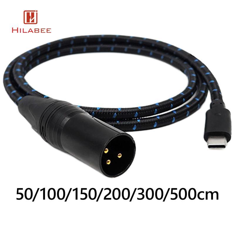 [hilabee] สาย Type C เป็น XLR พร้อมชิป DAC สําหรับการเชื่อมต่อเสียง 3 พินความเร็วสูงสําหรับแท็บเล็ตและแล็ปท็อป