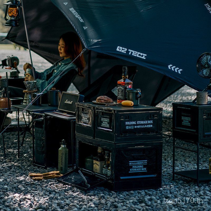 ฝาครอบไม้สีดํารถของขวัญกล่อง Retro กลางแจ้ง Enterprise กล่องกล่องเก็บอาหาร Camping รถพับ F4AP