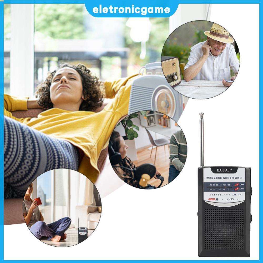 วิทยุแบบพกพา Dual Band วิทยุกลางแจ้งลําโพงในตัว Retro World Receiver แบตเตอรี่ดําเนินการวิทยุกระเป๋า